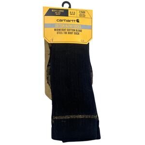 Carhartt Men's 9-11 NWT 2 Pack Mid Weight Cotton Blend Steel Toe Boot Socks